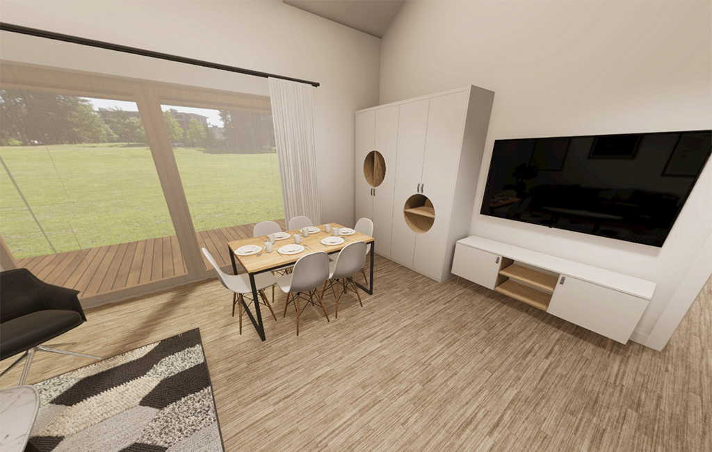 Projekt domu Siluris DM-6893 - przykładowa aranżacja salonu - ujęcie 3